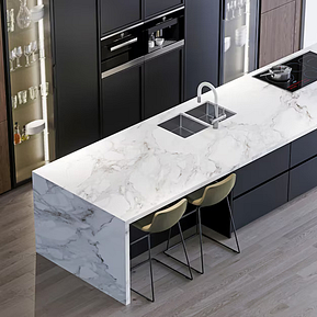 Modern Kitchen Countertop with Marble Slab