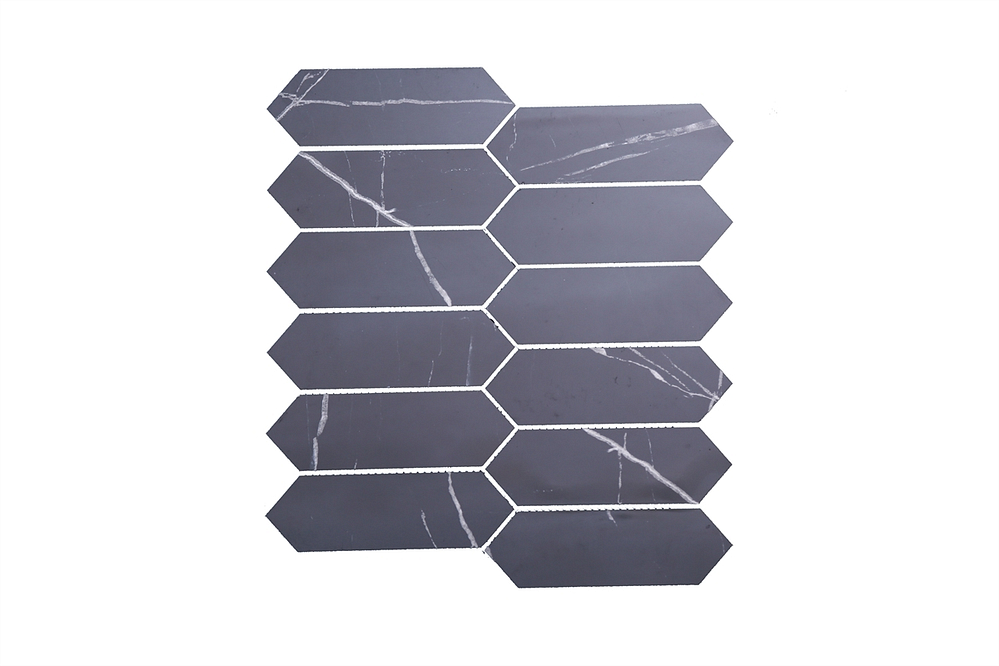 Nero Marquina Black Marble 2x6 Picket Fence