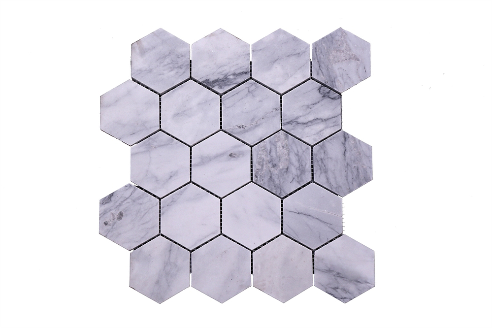 Honed Ash Gray Hex Tile