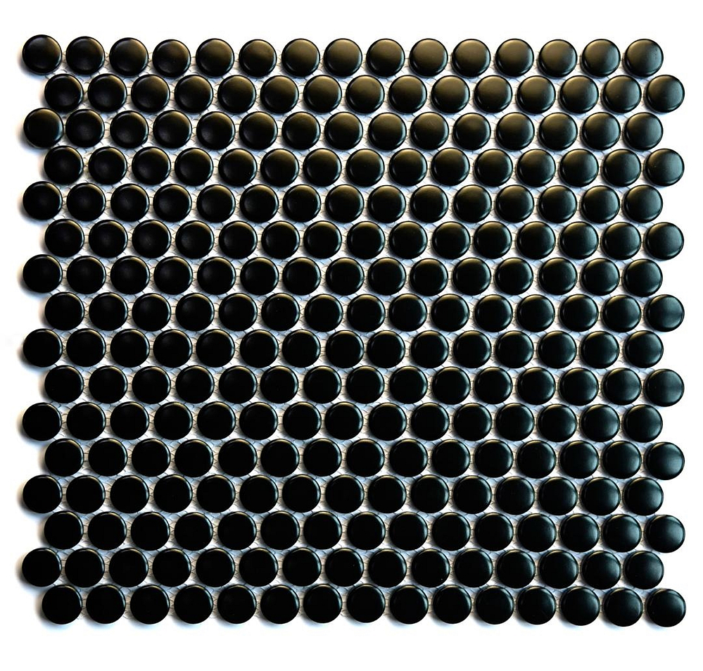 Matte Black Penny Round Tile for a Bold Look